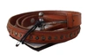 Scervino Street Brown Genuine Leather Rustic Silver Buckle Belt In Brown