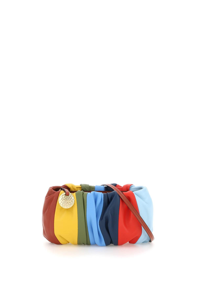 Staud Leather Riviera Bean Bag In Multicolor