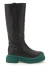 Stuart Weitzman Charli Leather Boots With Green Sole In Multicolor