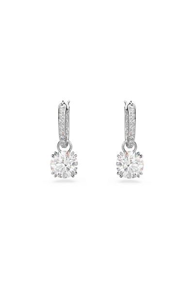 Swarovski Womens Crystal Constella Rhodium-plated And Zirconia Drop Earrings In Silver