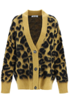 Attico Leopard-print Wool-blend Cardigan In Multicolor