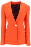 Attico Thelma Single-breasted Blazer In Red