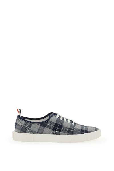 Thom Browne Tartan Wool Twill Suiting Heritage Trainer In Brown