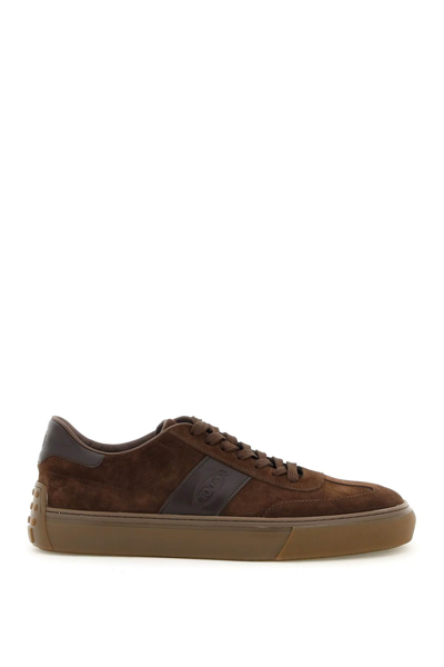 Tod's Suede Leather Sneakers In Brown