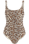 Tory Burch Clip Tank Gingham One-piece Swimsuit In Brown