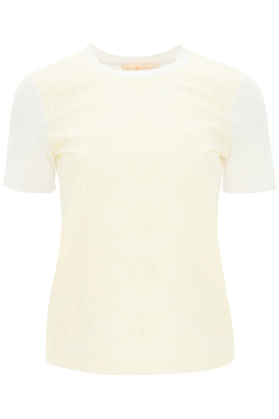 Tory Burch T-shirt With Logo Embroidery In Multi-colored