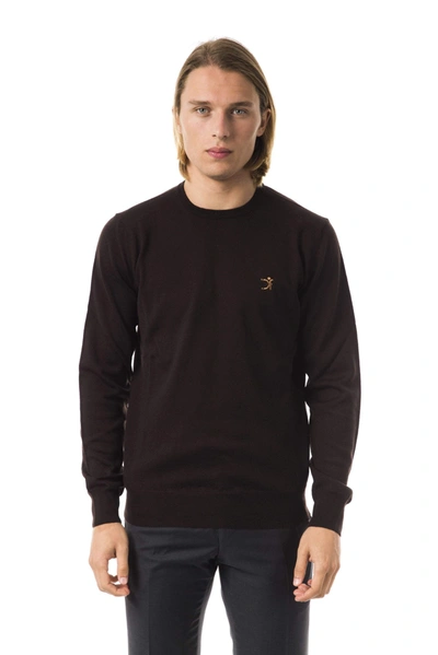 Uominitaliani Emboidered  Crew Neck Jumper In Brown