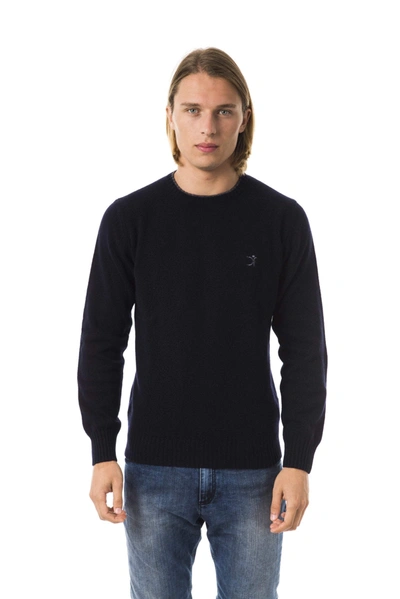 Uominitaliani Emboidered Crew Neck Sweater In Blue