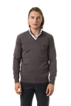 UOMINITALIANI V-NECK EMROIDERED SWEATER