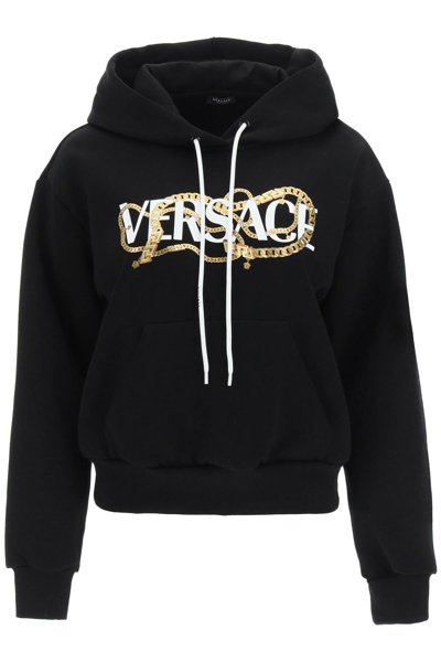 Versace Chain Logo Hoodie In Multicolor