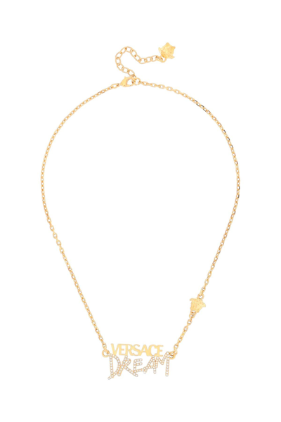 Versace Dream Logo Necklace In Gold