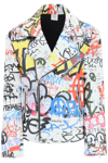 VETEMENTS GRAFFITI PRINT BIKER JACKET