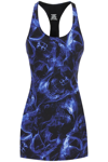 Vetements Skulls Open Back Mini Dress Blue In Blue