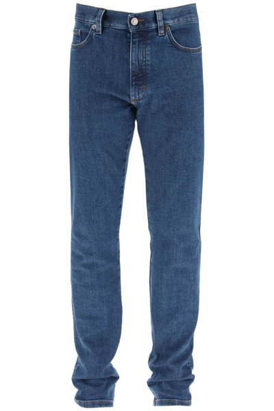 Zegna Stone-washed Organic Cotton Denim Jeans In Blue