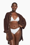 Vitamin A Playa Linen Oversized Shirt In Ecolinen Gauze Chocolate