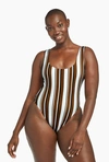 Vitamin A Reese Scoop Back One Piece In St. Barth Stripe