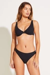Vitamin A Rossi Halter Underwire Top In Black Superrib