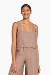 Vitamin A Tallows Linen Crop Top In Ecolinen Java