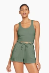 Vitamin A Thalia Organic Rib Crop Top In Agave Organic Rib