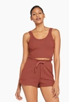 Vitamin A Thalia Organic Rib Crop Top In Copper Organic Rib