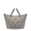MELI MELO THELA MEDIUM TAUPE GREY LEATHER WITH ZIP CLOSURE TOTE BAG FOR WOMEN