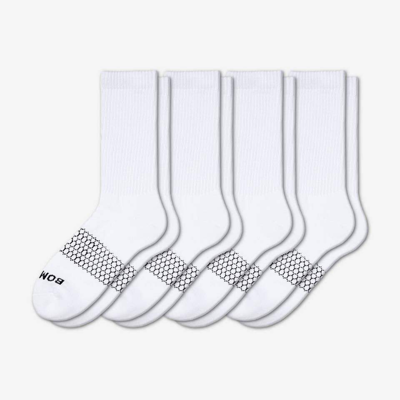 Bombas Solids Calf Sock 4-pack In White