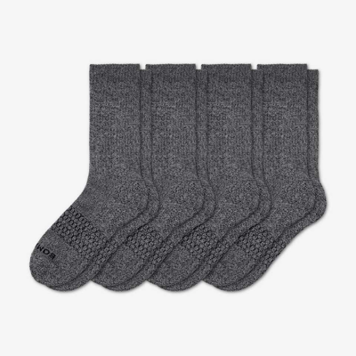 Bombas Marl Calf Sock 4-pack In Marled Charcoal