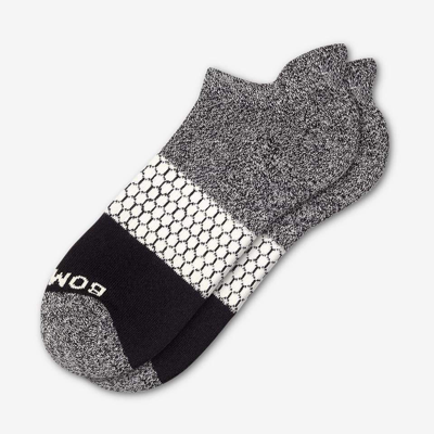 Bombas Tri-block Ankle Socks In Marled Dark Grey And Cream