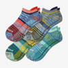 Bombas Gripper Ankle Sock 4-pack In Stripe Mix