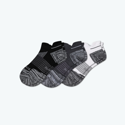 Bombas Running Ankle Sock 3-pack In White Charcoal Black