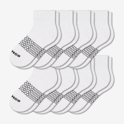 Bombas Quarter Sock 8-pack In White