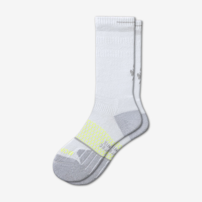Bombas Tennis Performance Calf Socks In White Stripes