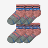 Bombas All-purpose Performance Quarter Sock 6-pack In Clay Blue Mix