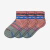 Bombas All-purpose Performance Quarter Sock 3-pack In Red Clay