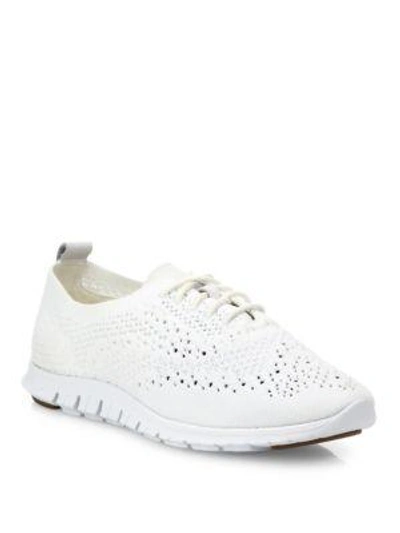 Cole Haan Women's Zerogrand Stitchlite Knit Lace-up Oxford Trainers In White