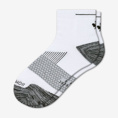 Bombas Running Quarter Sock In White Bee