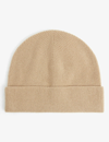 Sandro Ribbed Cashmere Beanie Hat In Naturels