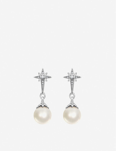 Thomas Sabo Magic Stars Sterling Silver And Pearl Earrings In White
