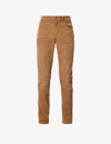 7 For All Mankind Slimmy Tapered-leg Stretch-cotton Corduroy Jeans In Brown