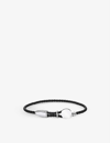 THOMAS SABO THOMAS SABO WOMEN'S BLACK BRAND-ENGRAVED STERLING-SILVER AND LEATHER BRACELET,58743011