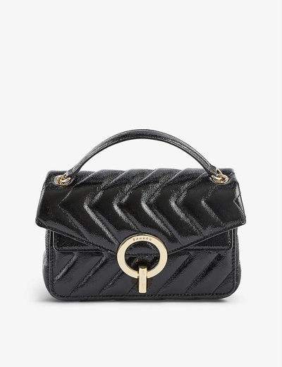 Sandro Yza Patent Leather Bag In Noir / Gris