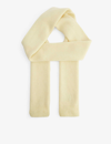Colorful Standard Ribbed-edge Recycled Merino-wool Scarf In Soft Yellow