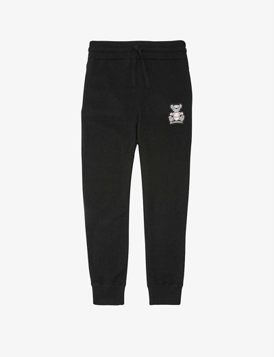 Burberry Kids' Thomas Bear Cashmere Jogging Bottoms 4-14 Years In Black