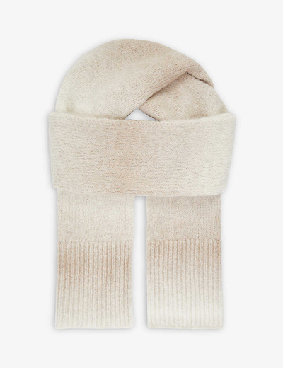 Joseph Ombré Knitted Alpaca-blend Scarf In Ivory