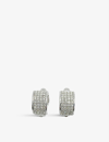 Jennifer Gibson Jewellery Pre-loved Givenchy Sterling Silver-plated And Crystal Huggie Hoop Earrings In Silver Crystal