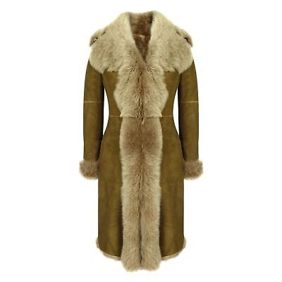 Pre-owned Infinity Leather Womens Luxury Toscana 3/4 Coat Real Sheepskin Beaver Shearling Suede Jacket