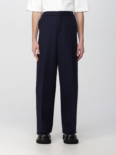 Bottega Veneta Wool Flannel Pants In Blue