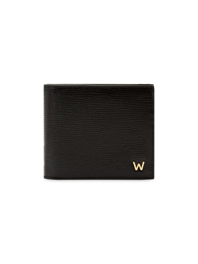 Wolf Men's W-logo Billfold Wallet W/ Coin Pocket In Black