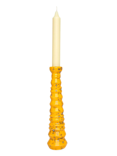 Viso Project Ceramic Candle Holder In Yellow