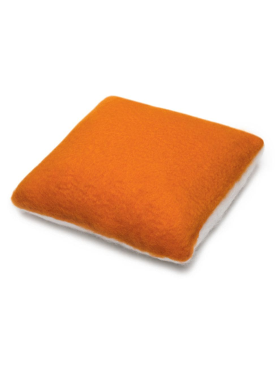 Viso Project Double-sided Mohair Pillow In Orange White